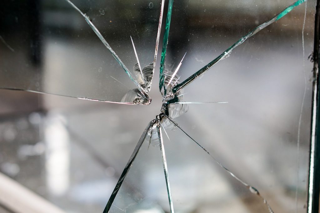 glass, broken, fragmented